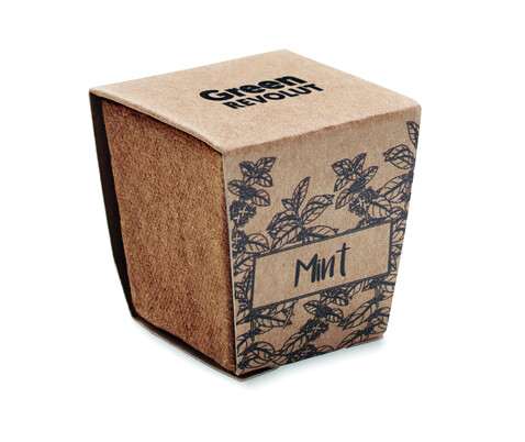 Pflanz-Set Minze - Beige bedrucken, Art.-Nr. MO2410-13