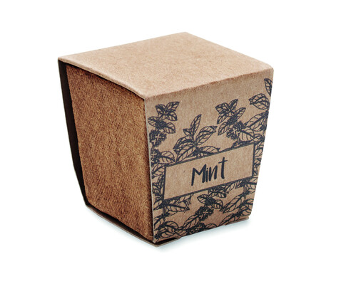 Pflanz-Set Minze - Beige bedrucken, Art.-Nr. MO2410-13
