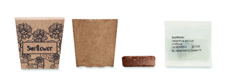 Pflanz-Set Sonnenblume - Beige bedrucken, Art.-Nr. MO2411-13 Pflanz-Set Sonnenblume - Beige bedrucken, Art.-Nr. MO2411-13