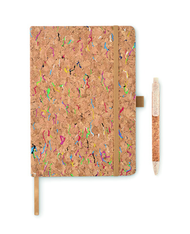 DIN A5 Notizbuch Kork - Beige bedrucken, Art.-Nr. MO2414-13