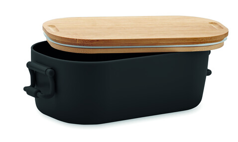 Lunchbox PP 700 ml - Schwarz bedrucken, Art.-Nr. MO2459-03