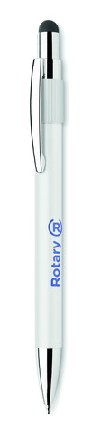 Druckkugelschreiber mit Stylus - Weiß bedrucken, Art.-Nr. MO2488-06