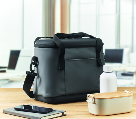 Kühltasche aus 50C-Plane 16L - Steingrau bedrucken, Art.-Nr. MO2560-15 Kühltasche aus 50C-Plane 16L - Steingrau bedrucken, Art.-Nr. MO2560-15