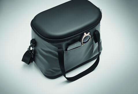 Kühltasche aus 50C-Plane 16L - Steingrau bedrucken, Art.-Nr. MO2560-15 Kühltasche aus 50C-Plane 16L - Steingrau bedrucken, Art.-Nr. MO2560-15