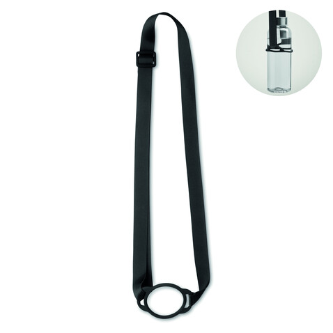 Lanyard mit Getränkehalter - Schwarz bedrucken, Art.-Nr. MO2582-03