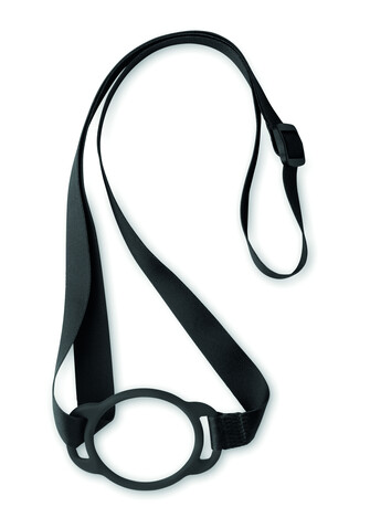 Lanyard mit Getränkehalter - Schwarz bedrucken, Art.-Nr. MO2582-03