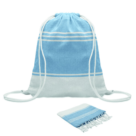 Strandtuch-Set - Türkis bedrucken, Art.-Nr. MO2584-12 Strandtuch-Set - Türkis bedrucken, Art.-Nr. MO2584-12