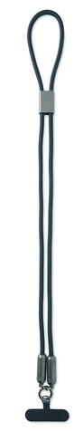60W Lanyard-Ladekabel - Schwarz bedrucken, Art.-Nr. MO2585-03
