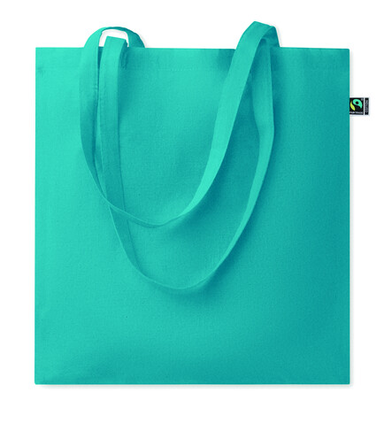 Einkaufstasche Fairtrade 180g - Türkis bedrucken, Art.-Nr. MO2589-12
