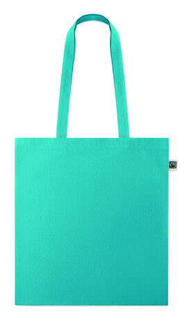 Einkaufstasche Fairtrade 180g - Türkis bedrucken, Art.-Nr. MO2589-12