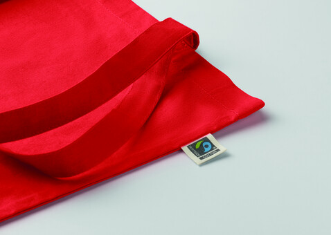 Einkaufstasche Fairtrade 180g - Rot bedrucken, Art.-Nr. MO2589-05