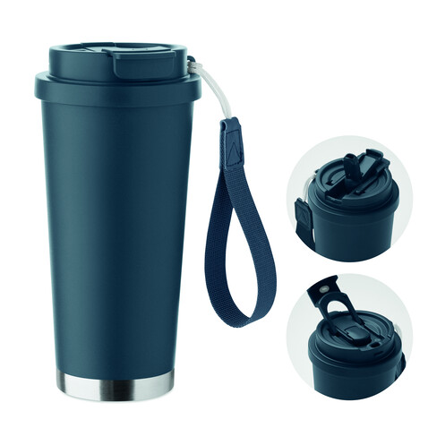 Doppelwandiger Trinkbecher 500m - Marineblau bedrucken, Art.-Nr. MO2662-85