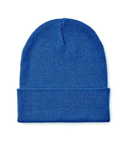 Beanie mit Bündchen - Blau bedrucken, Art.-Nr. MO2705-04 Beanie mit Bündchen - Blau bedrucken, Art.-Nr. MO2705-04