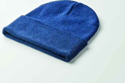 Beanie mit Bündchen - Blau bedrucken, Art.-Nr. MO2705-04 Beanie mit Bündchen - Blau bedrucken, Art.-Nr. MO2705-04
