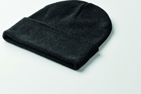 Beanie mit Bündchen - Schwarz bedrucken, Art.-Nr. MO2705-03