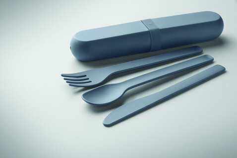 Besteck-Set PLA - Petrol bedrucken, Art.-Nr. MO2743-20