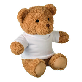 Teddybär mit T-Shirt 23cm - Weiß bedrucken, Art.-Nr. MO2745-06