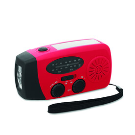 AM/FM Radio mit Taschenlampe MO2746- - Rot bedrucken, Art.-Nr. MO2746-05