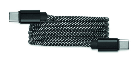 Magnetisches Kabel RPET - Weiß/schwarz bedrucken, Art.-Nr. MO2778-33 Magnetisches Kabel RPET - Weiß/schwarz bedrucken, Art.-Nr. MO2778-33