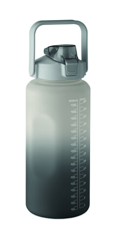 RPET-Trinkflasche 2000ml - Schwarz bedrucken, Art.-Nr. MO2791-03