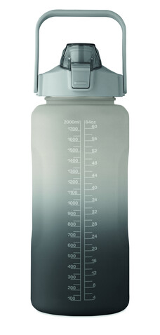 RPET-Trinkflasche 2000ml - Schwarz bedrucken, Art.-Nr. MO2791-03