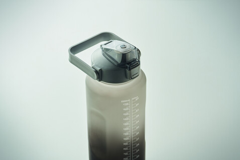 RPET-Trinkflasche 2000ml - Schwarz bedrucken, Art.-Nr. MO2791-03