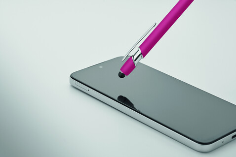 Druckkugelschreiber mit Stylus - Fuchsie bedrucken, Art.-Nr. MO2798-38 Druckkugelschreiber mit Stylus - Fuchsie bedrucken, Art.-Nr. MO2798-38