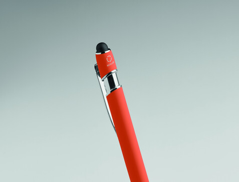 Druckkugelschreiber mit Stylus - Orange bedrucken, Art.-Nr. MO2798-10