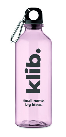Trinkflasche RPET 500ml - Transparent Pink bedrucken, Art.-Nr. MO2803-31 Trinkflasche RPET 500ml - Transparent Pink bedrucken, Art.-Nr. MO2803-31