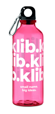 Trinkflasche RPET 500ml - Transparent Rot bedrucken, Art.-Nr. MO2803-25 Trinkflasche RPET 500ml - Transparent Rot bedrucken, Art.-Nr. MO2803-25
