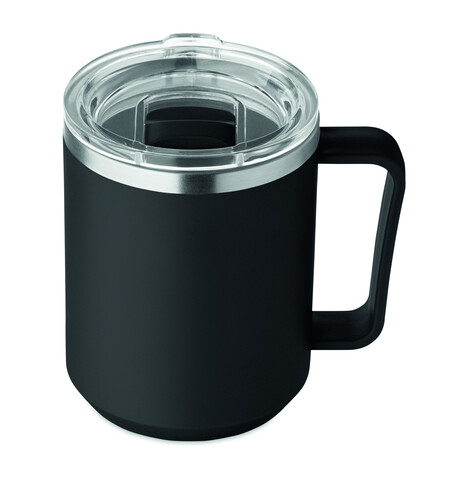 Doppelwandiger Becher 400ml - Schwarz bedrucken, Art.-Nr. MO2900-03
