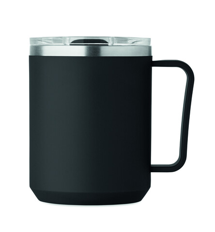 Doppelwandiger Becher 400ml - Schwarz bedrucken, Art.-Nr. MO2900-03