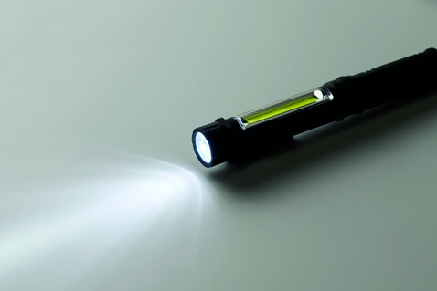 Magnetische LED-Taschenlampe - Schwarz bedrucken, Art.-Nr. MO2932-03 Magnetische LED-Taschenlampe - Schwarz bedrucken, Art.-Nr. MO2932-03