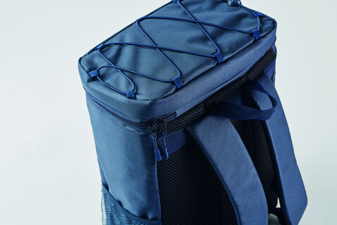 Kühlrucksack 600D RPET - Blau bedrucken, Art.-Nr. MO2971-04