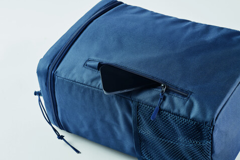 Kühlrucksack 600D RPET - Blau bedrucken, Art.-Nr. MO2971-04