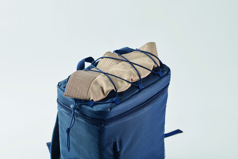 Kühlrucksack 600D RPET - Blau bedrucken, Art.-Nr. MO2971-04