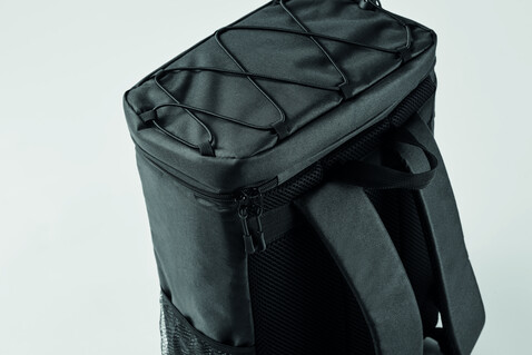 Kühlrucksack 600D RPET - Schwarz bedrucken, Art.-Nr. MO2971-03 Kühlrucksack 600D RPET - Schwarz bedrucken, Art.-Nr. MO2971-03