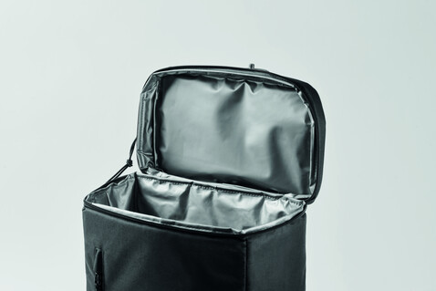 Kühlrucksack 600D RPET - Schwarz bedrucken, Art.-Nr. MO2971-03 Kühlrucksack 600D RPET - Schwarz bedrucken, Art.-Nr. MO2971-03
