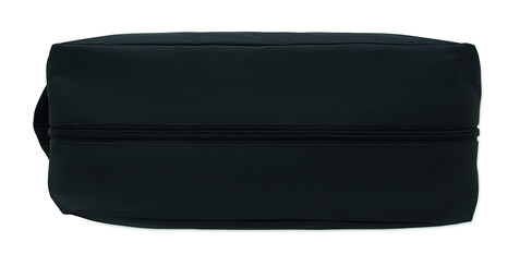 Schuhtasche 600D RPET - Schwarz bedrucken, Art.-Nr. MO2977-03