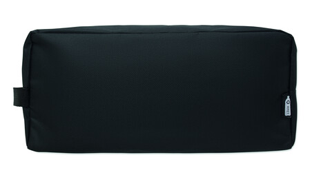 Schuhtasche 600D RPET - Schwarz bedrucken, Art.-Nr. MO2977-03