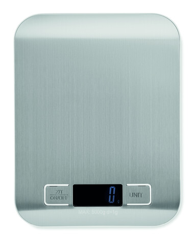 Digitale Küchenwaage 5kg - Silber bedrucken, Art.-Nr. MO3142-14