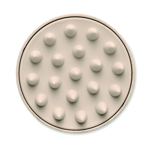 Kopfhaut-Massagebürste - Beige bedrucken, Art.-Nr. MO3164-13
