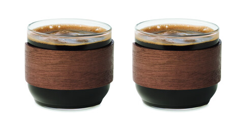Kaffeegläser-Set - Holz bedrucken, Art.-Nr. MO3197-40 Kaffeegläser-Set - Holz bedrucken, Art.-Nr. MO3197-40