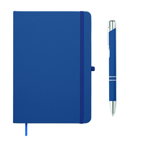 DIN A5 Notizbuch mit Kuli - Blau bedrucken, Art.-Nr. MO3199-04