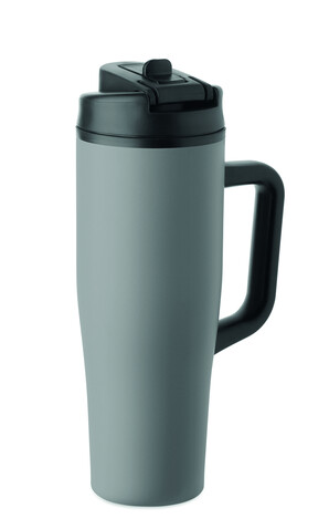 Doppelwandiger Becher 900ml - Grau bedrucken, Art.-Nr. MO3213-07