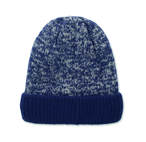 Beanie mit Bündchen - Blau bedrucken, Art.-Nr. MO3221-04