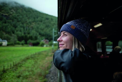 Beanie mit Bündchen - Blau bedrucken, Art.-Nr. MO3221-04