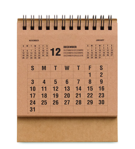 4-Jahres-Tischkalender - Beige bedrucken, Art.-Nr. MO3223-13 4-Jahres-Tischkalender - Beige bedrucken, Art.-Nr. MO3223-13