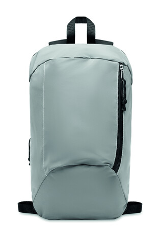 Reflektierender Rucksack 600D - Mattsilber bedrucken, Art.-Nr. MO6131-16 Reflektierender Rucksack 600D - Mattsilber bedrucken, Art.-Nr. MO6131-16