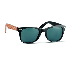 Sonnenbrille mit Kork - Schwarz bedrucken, Art.-Nr. MO6231-03